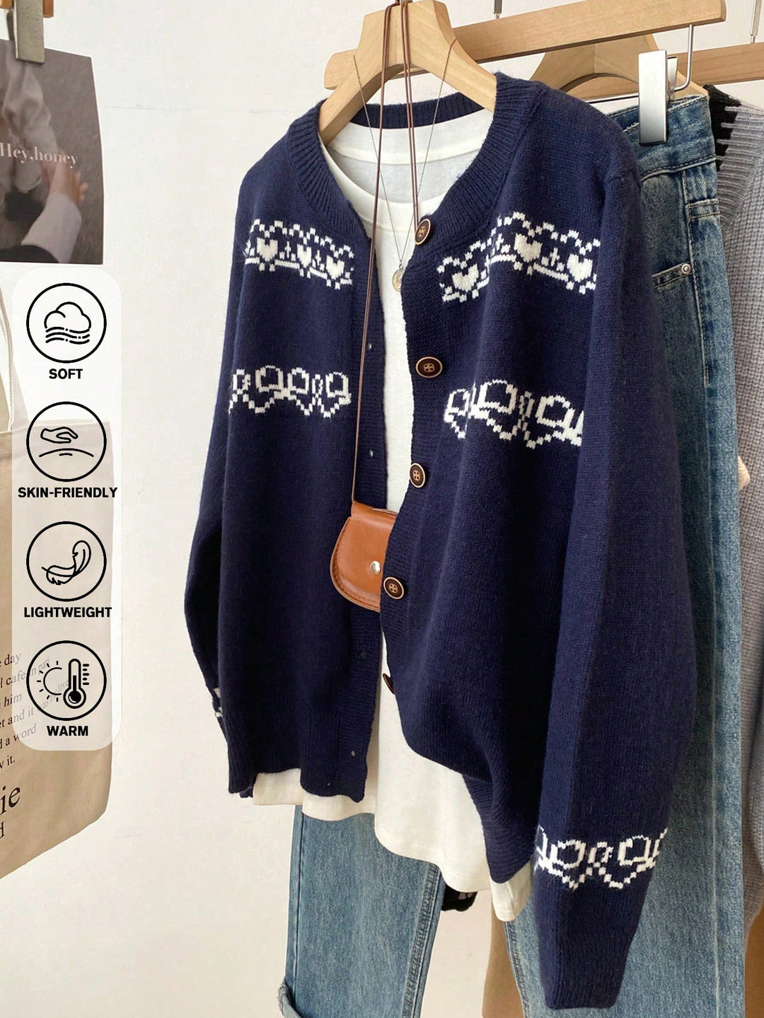 Cardigan SHEIN, albastru