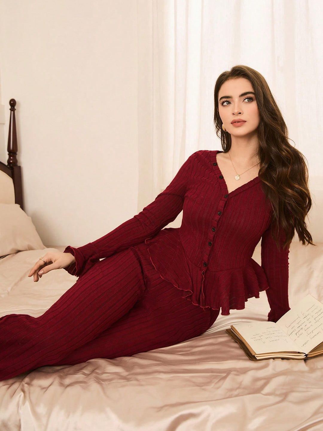 Set pijamale SHEIN, vișiniu
