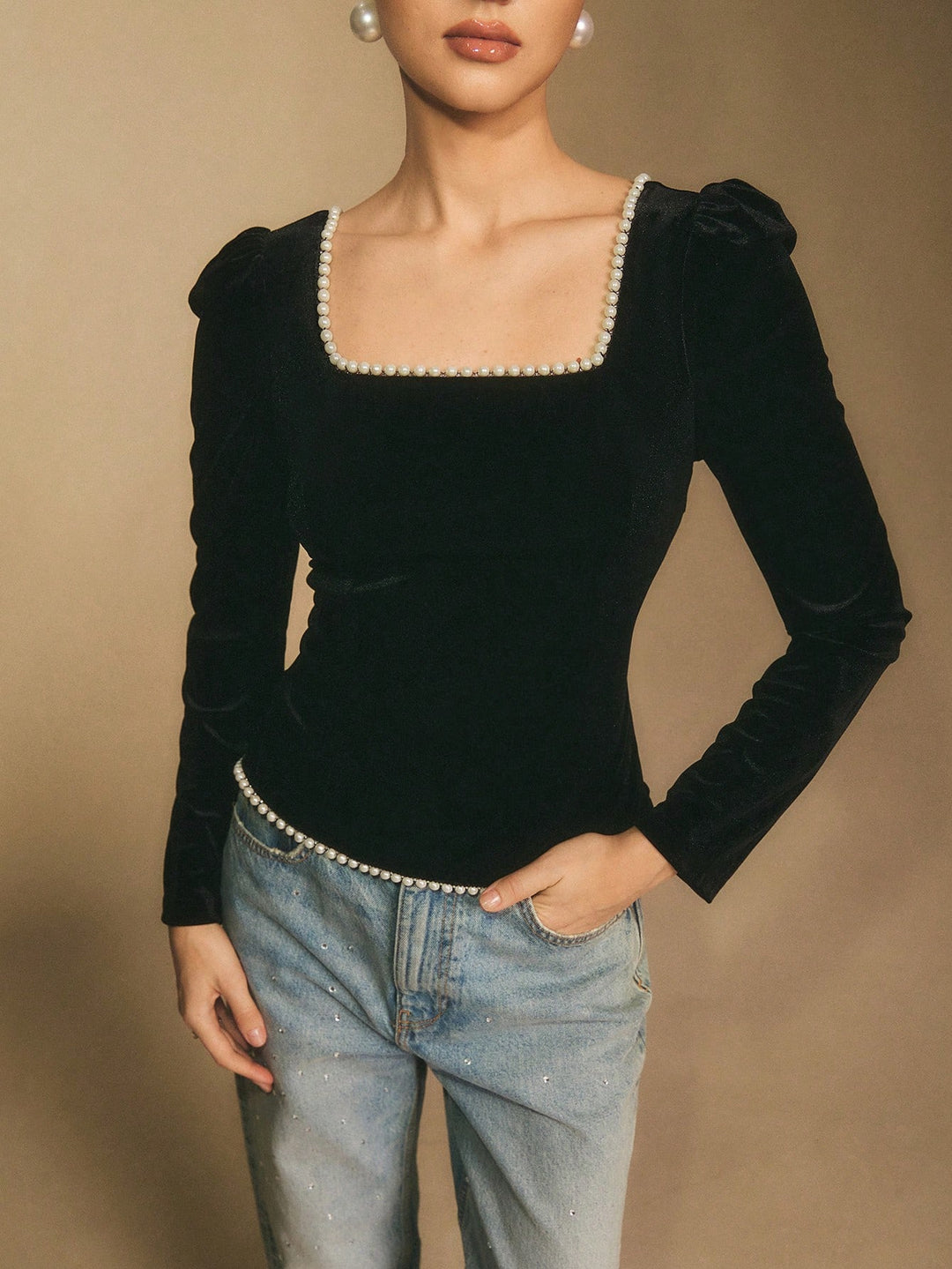 Top SHEIN, negru