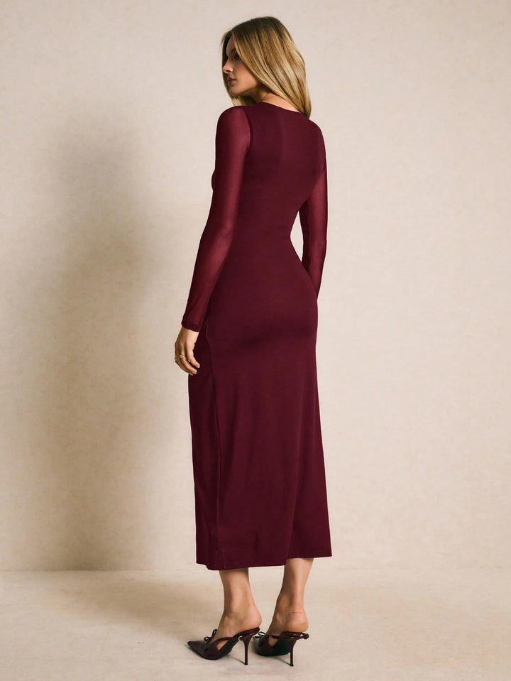 Rochie midi SHEIN, vișiniu