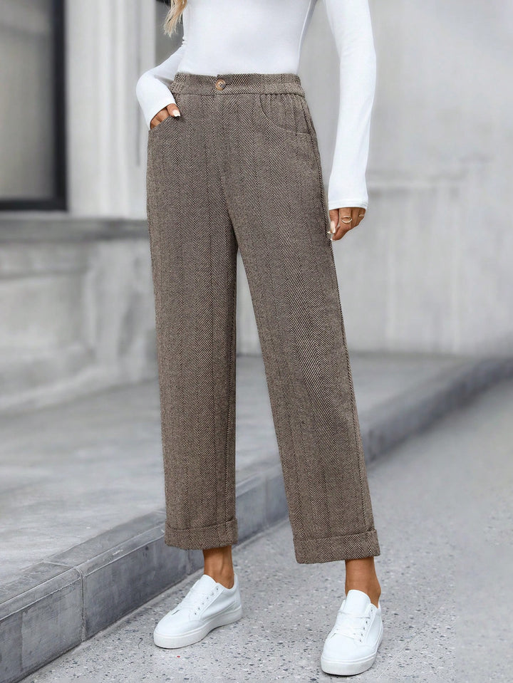 Pantaloni SHEIN, maro