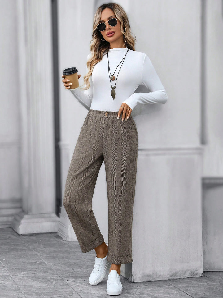 Pantaloni SHEIN, maro