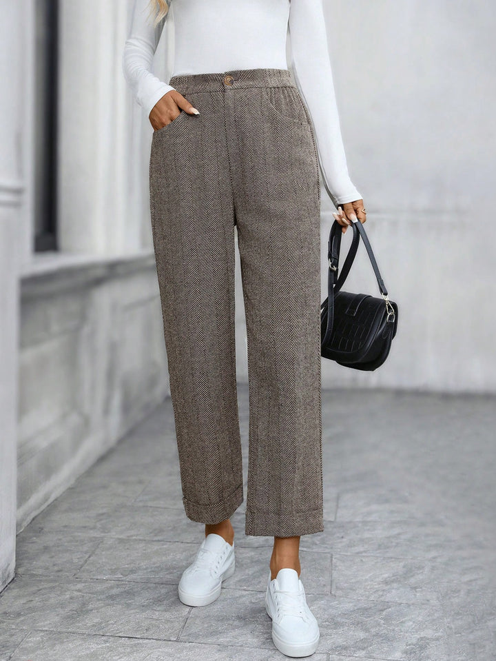 Pantaloni SHEIN, maro