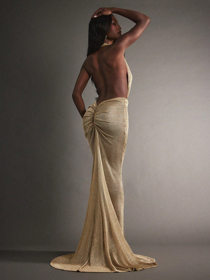 Rochie maxi SHEIN, auriu