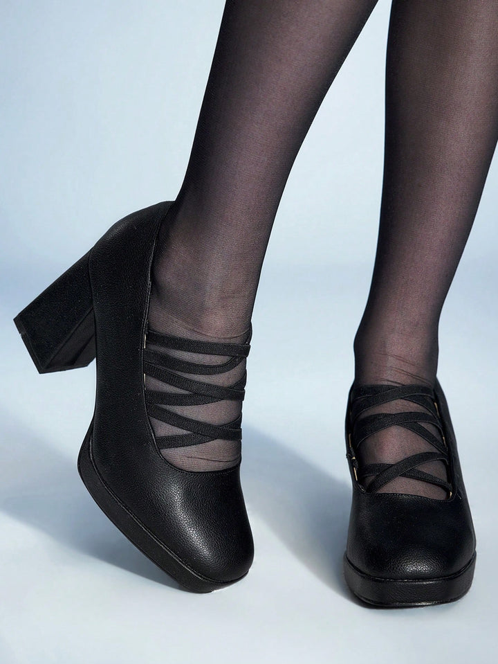 Pantofi cu toc SHEIN, negru