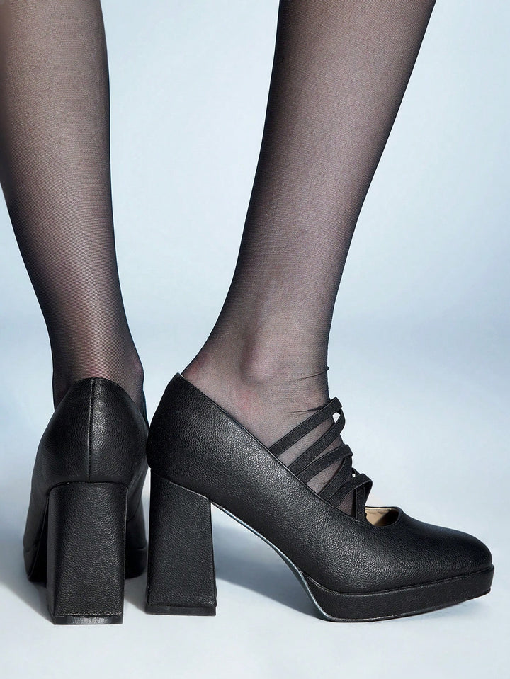 Pantofi cu toc SHEIN, negru