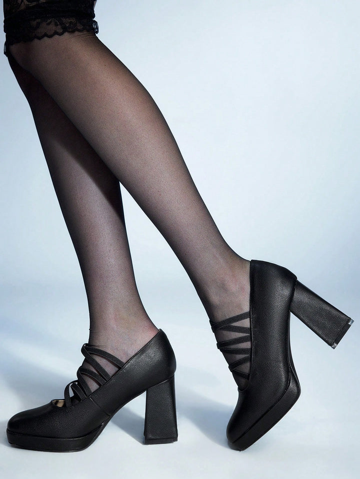 Pantofi cu toc SHEIN, negru