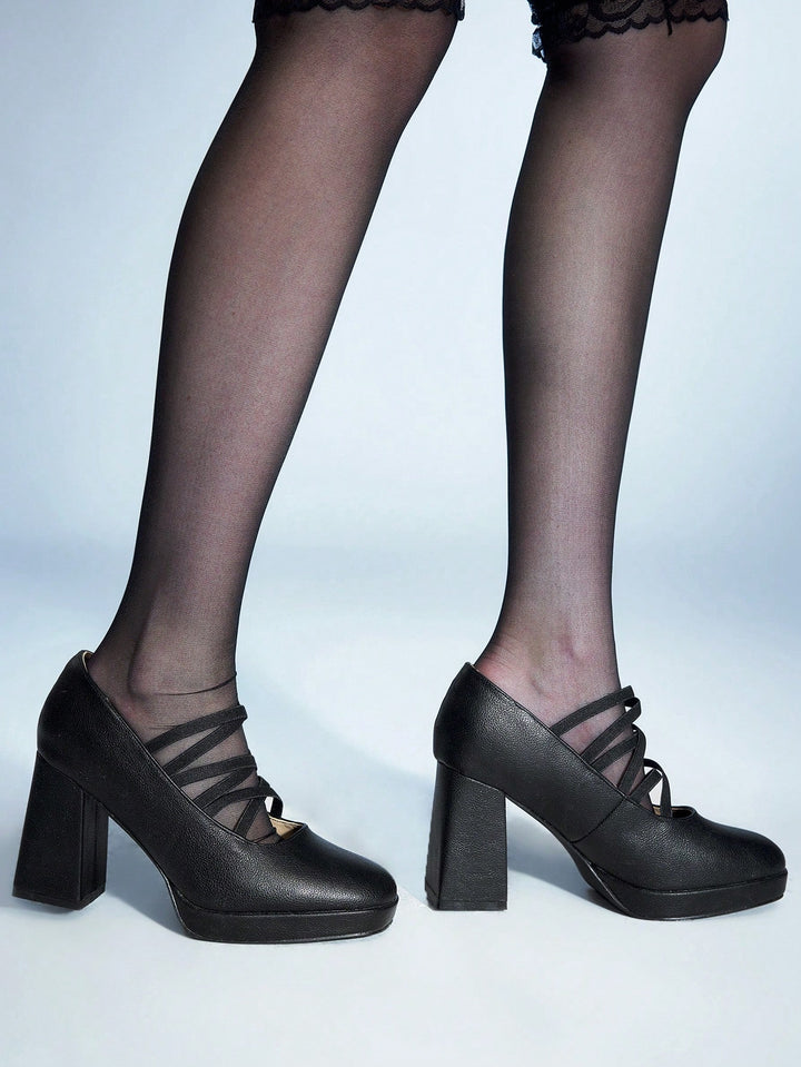 Pantofi cu toc SHEIN, negru