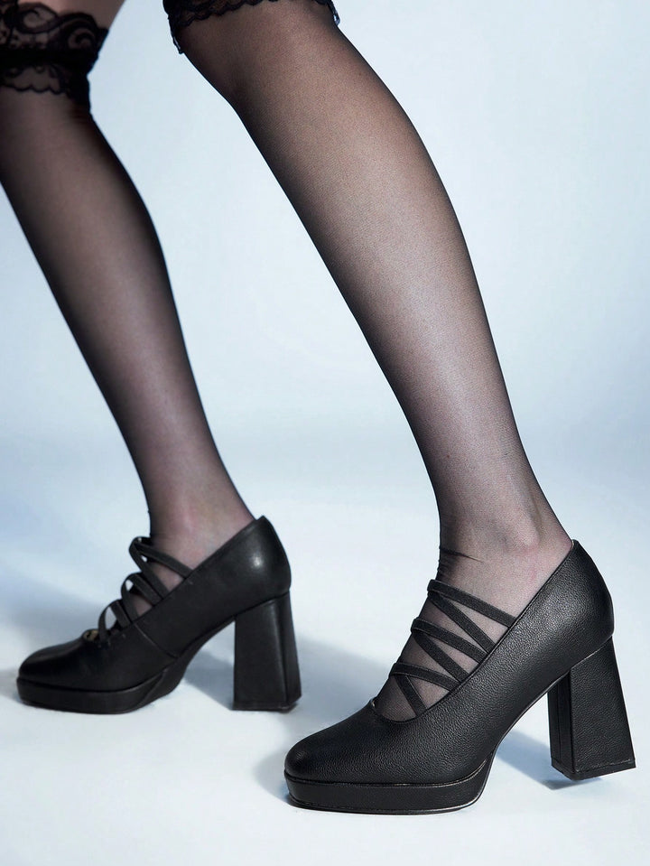 Pantofi cu toc SHEIN, negru
