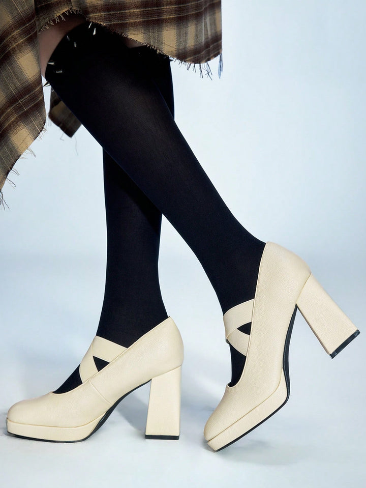 Pantofi cu toc SHEIN, bej
