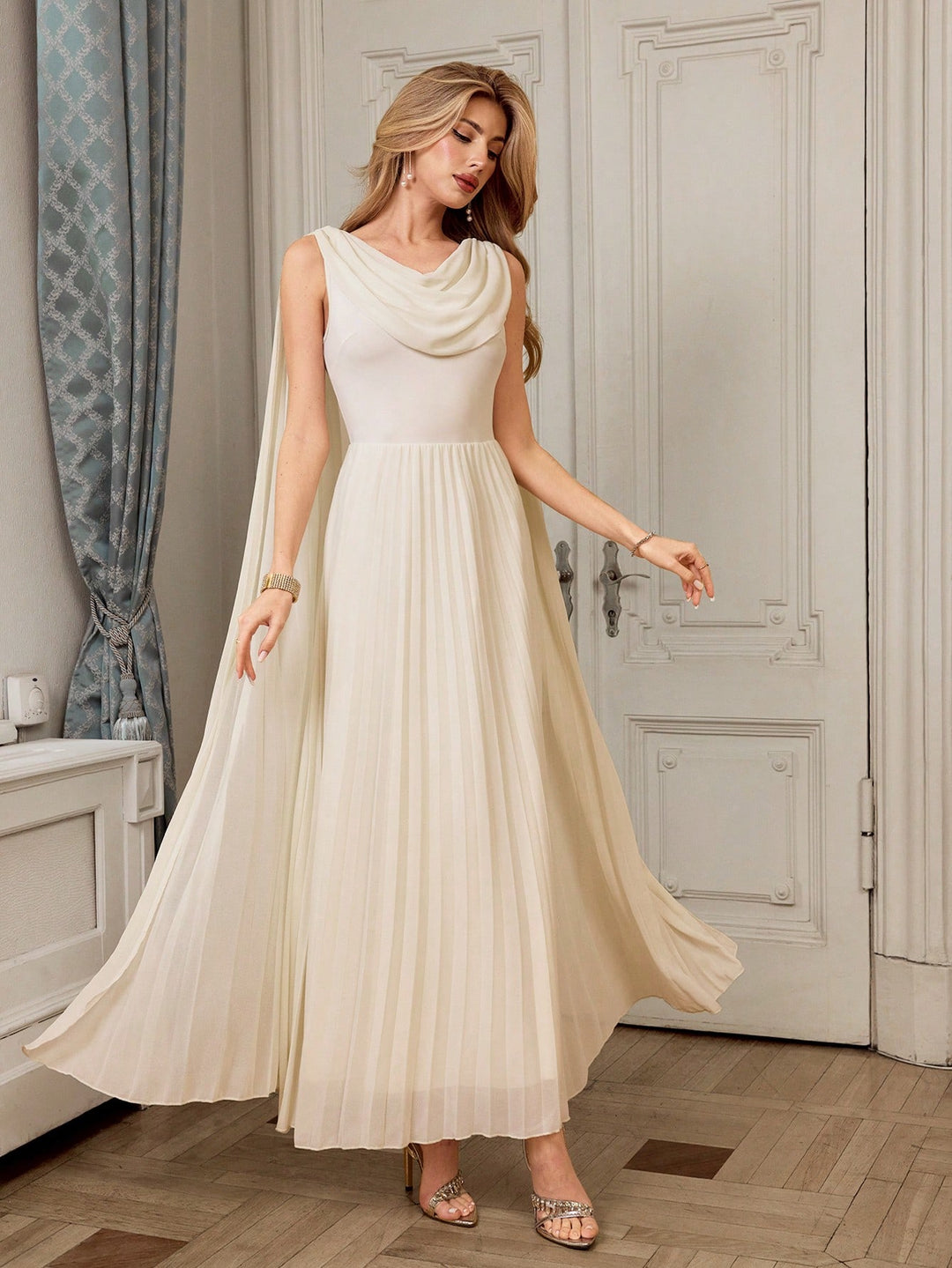 Rochie maxi SHEIN, crem