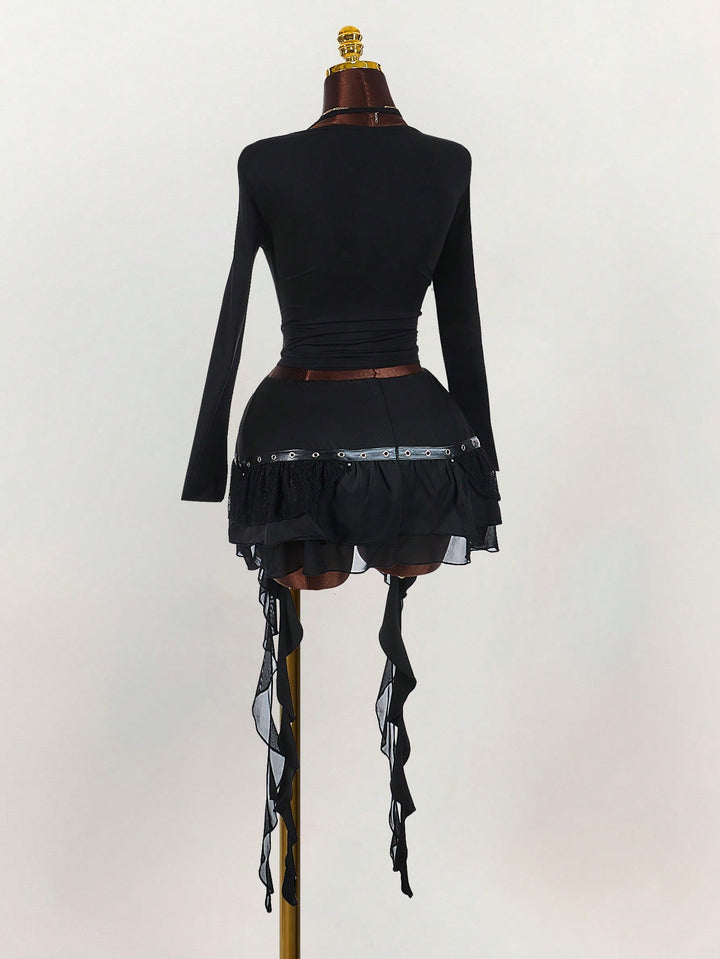 Fustă pantalon SHEIN, negru