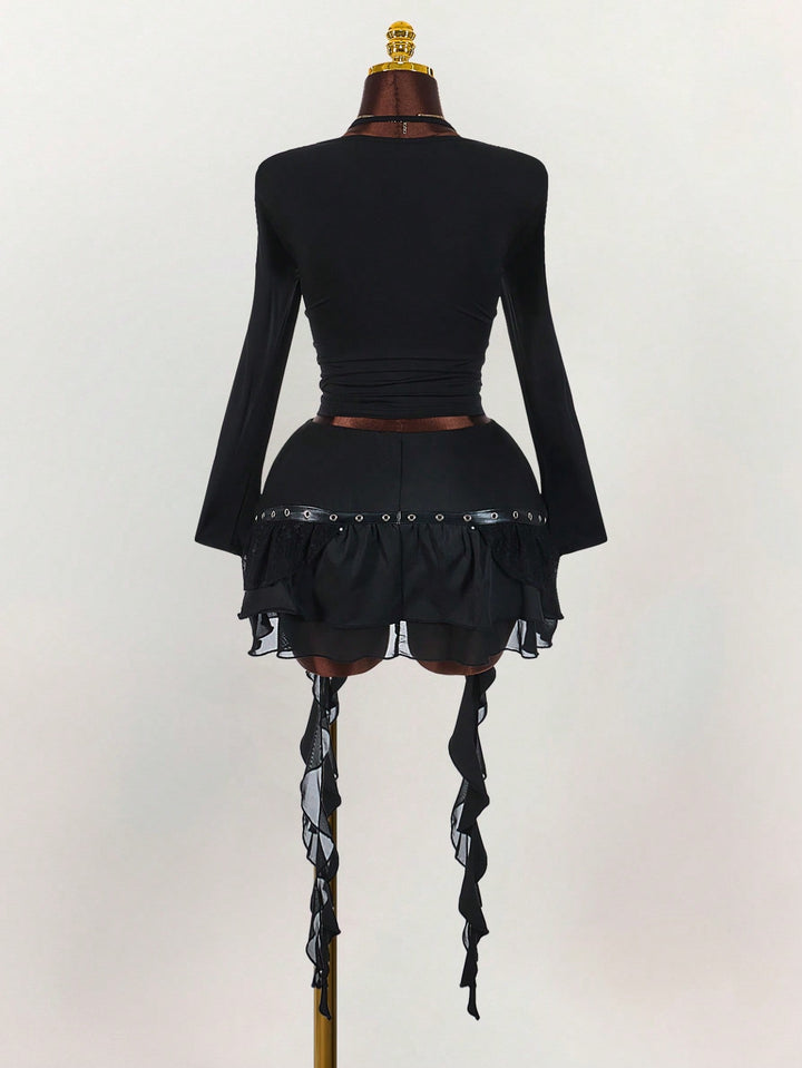 Fustă pantalon SHEIN, negru