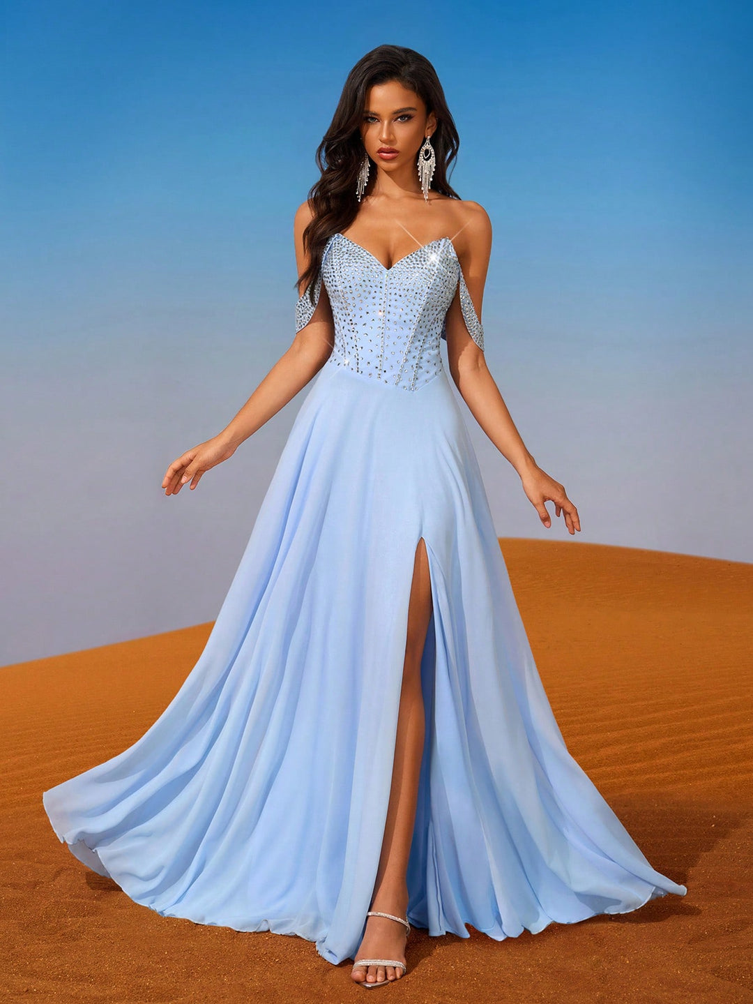 Rochie maxi SHEIN, albastru