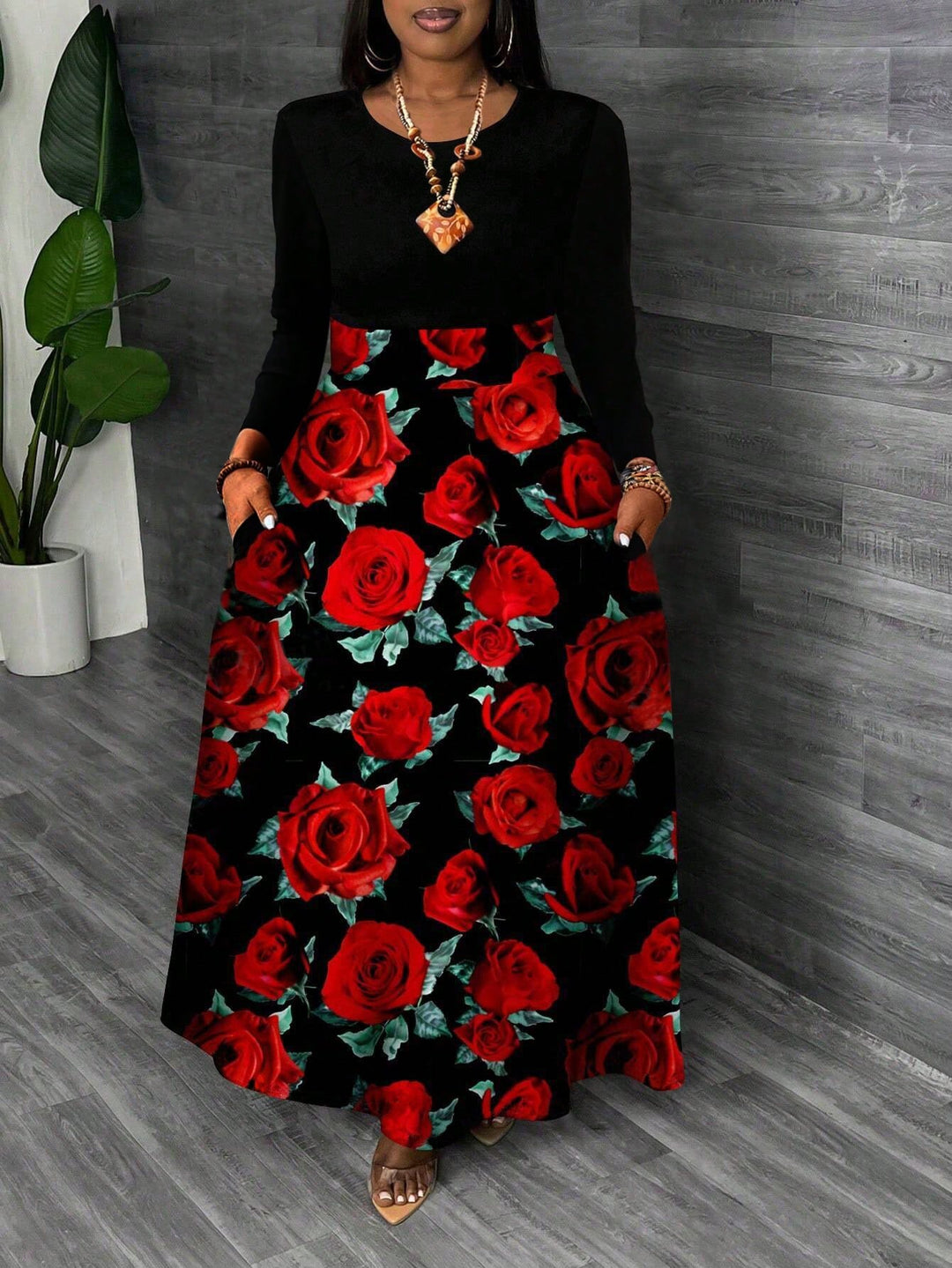 Rochie maxi SHEIN, mix culori