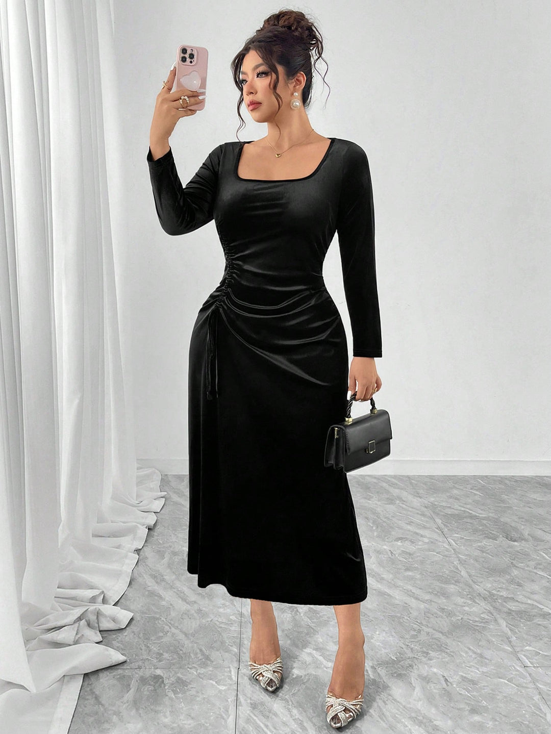 Rochie midi SHEIN, negru