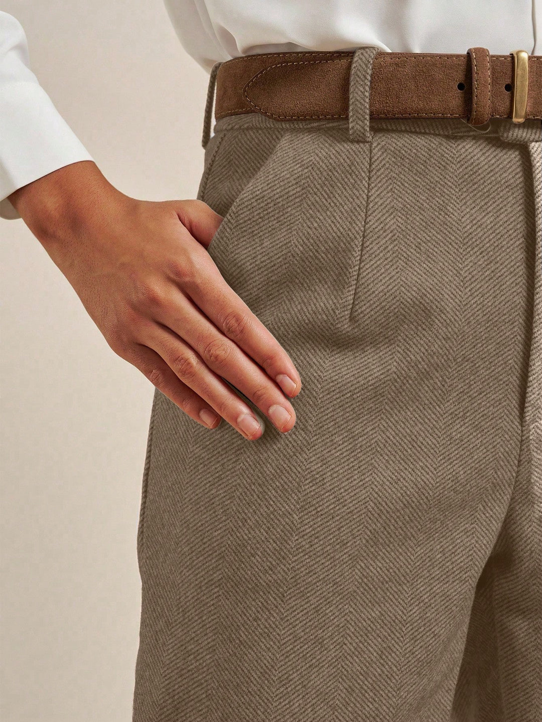 Pantaloni SHEIN, maro
