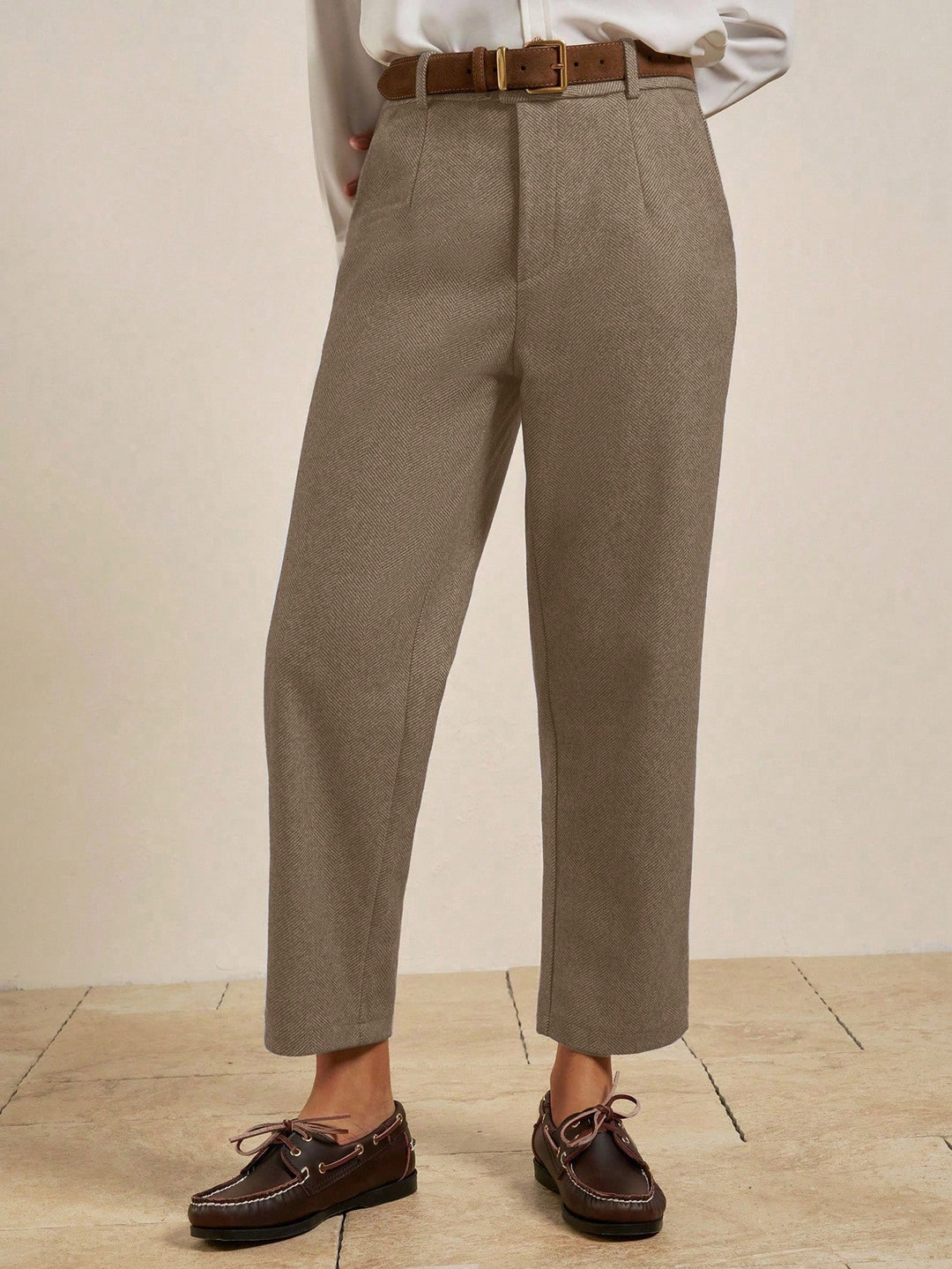 Pantaloni SHEIN, maro