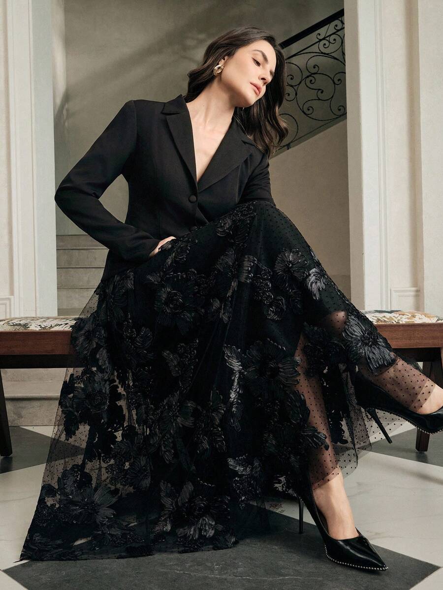 Rochie midi SHEIN, negru