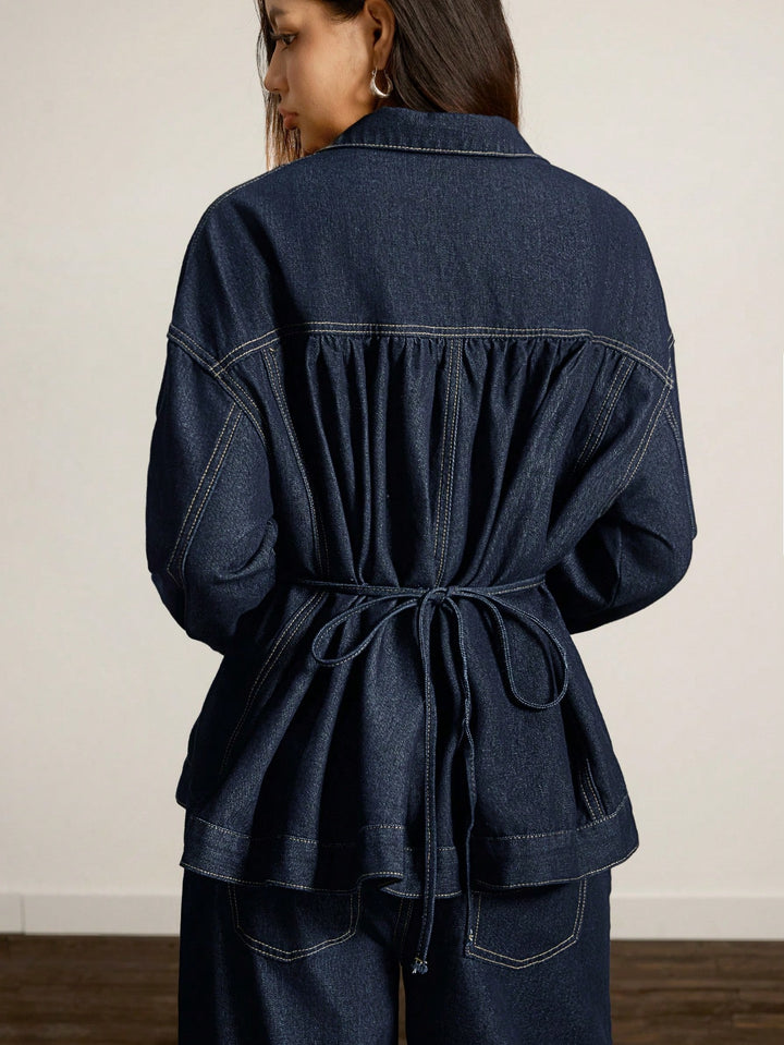 Jachetă din denim SHEIN, albastru