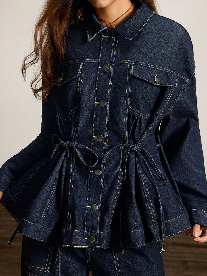 Jachetă din denim SHEIN, albastru