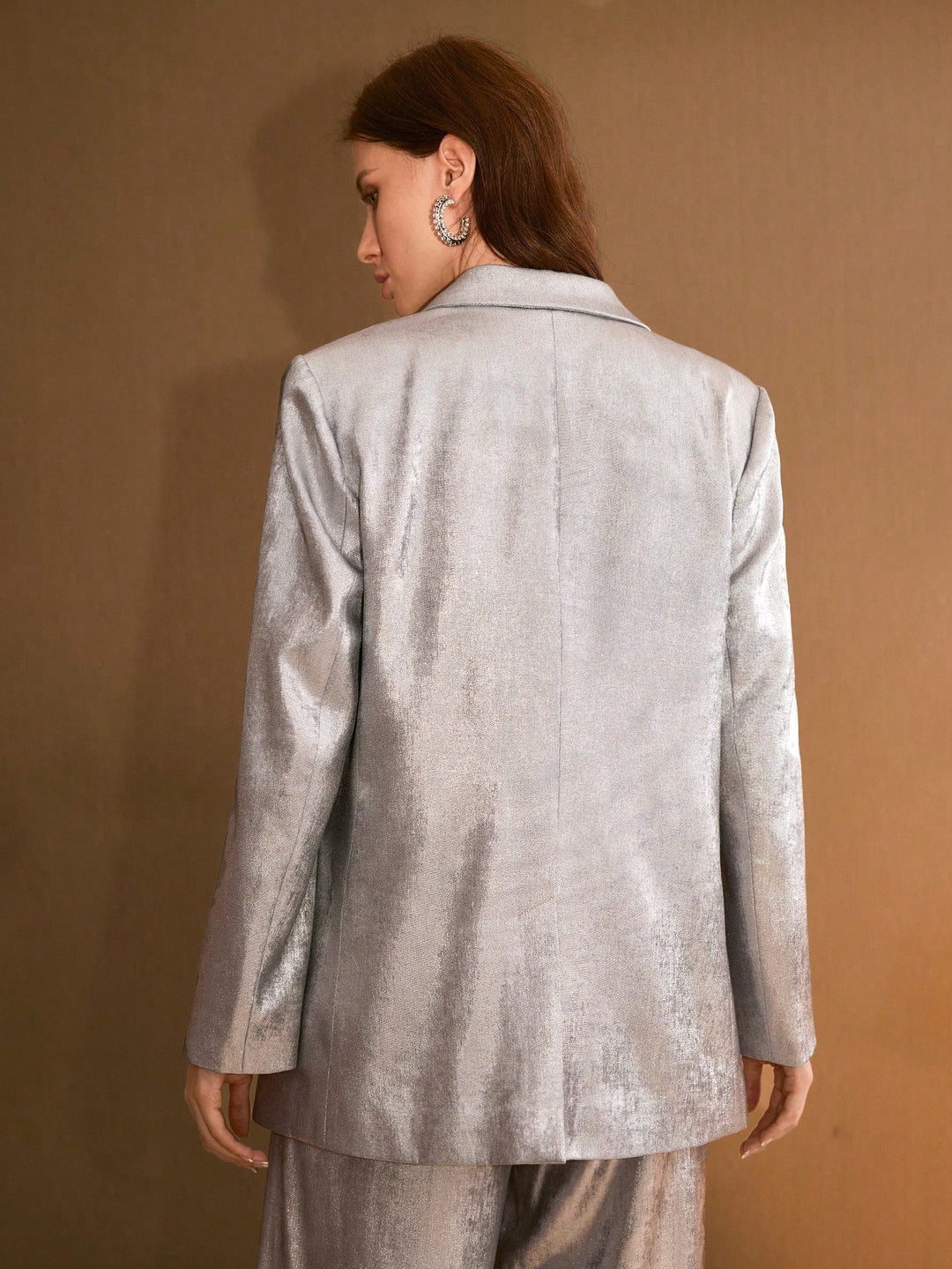 Pantalon SHEIN, argintiu
