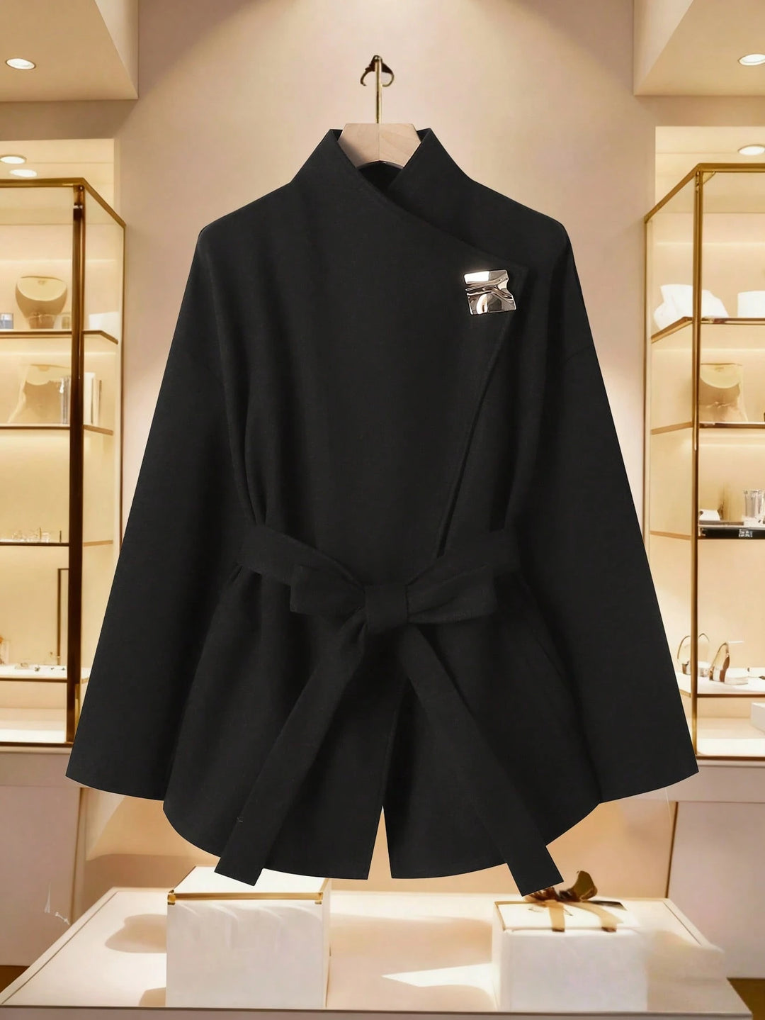 Palton Shein Curve+, negru