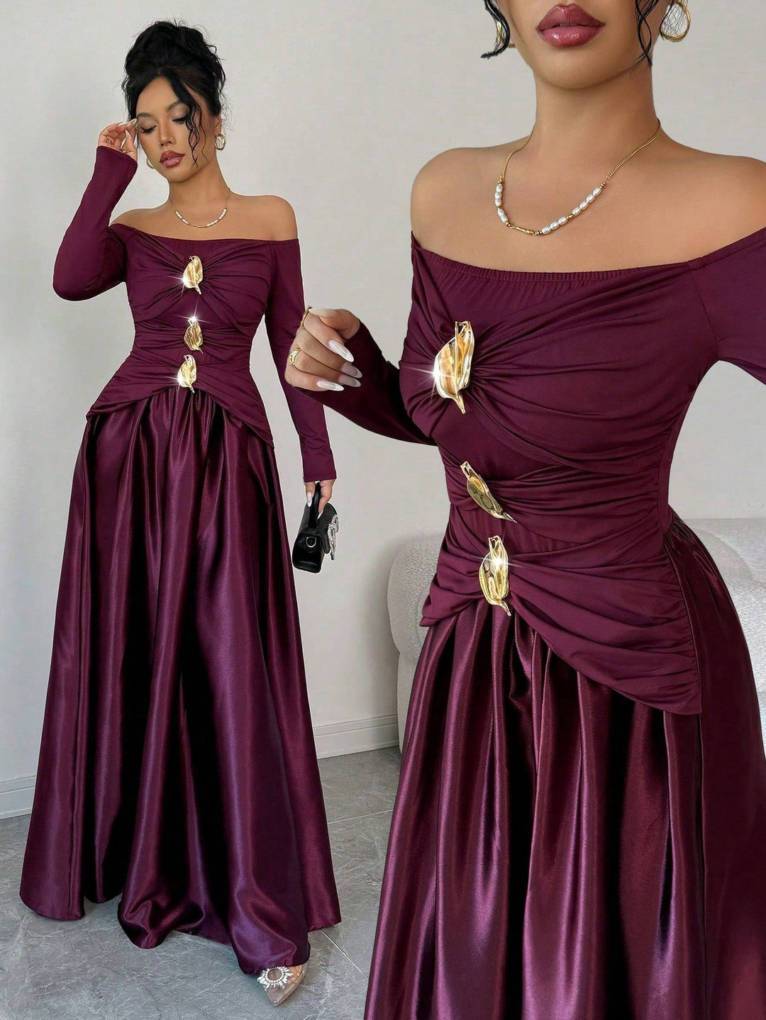 Rochie maxi SHEIN, vișiniu