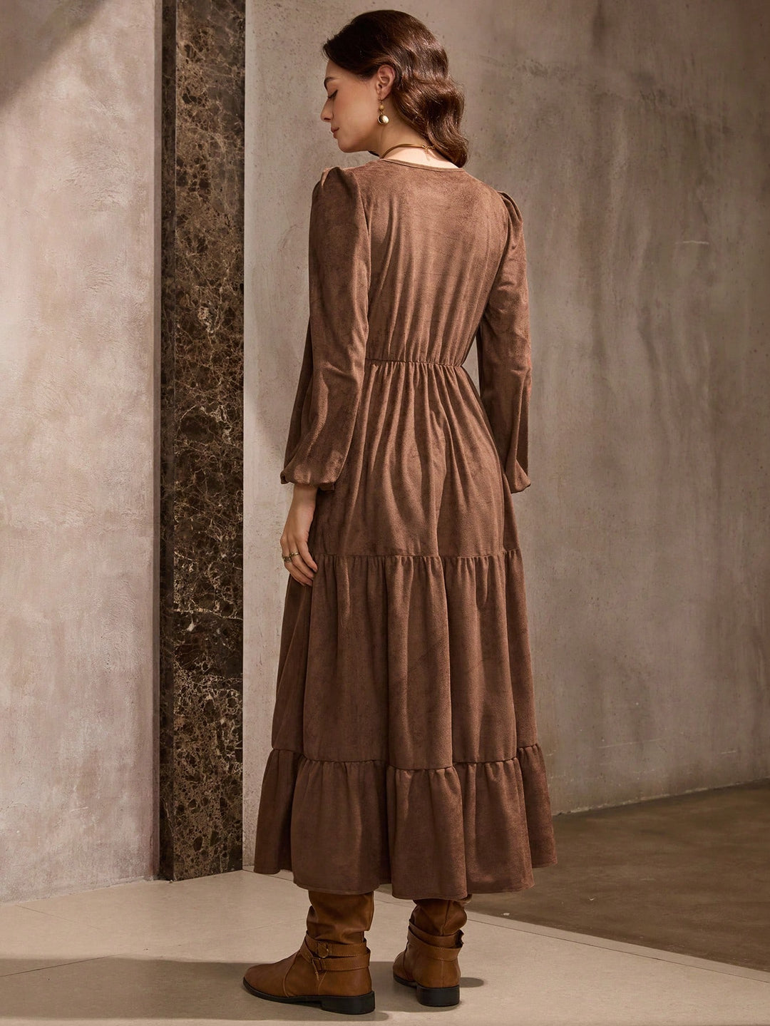 Rochie maxi SHEIN, maro