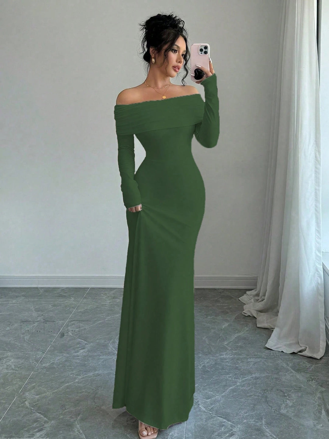 Rochie maxi SHEIN, verde