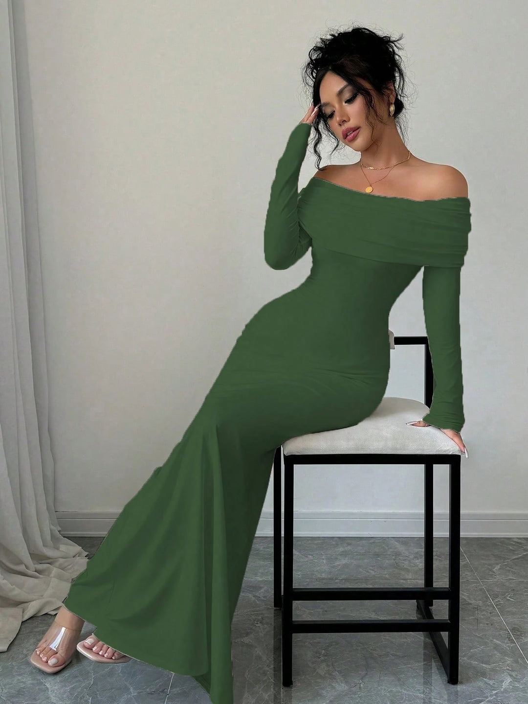 Rochie maxi SHEIN, verde
