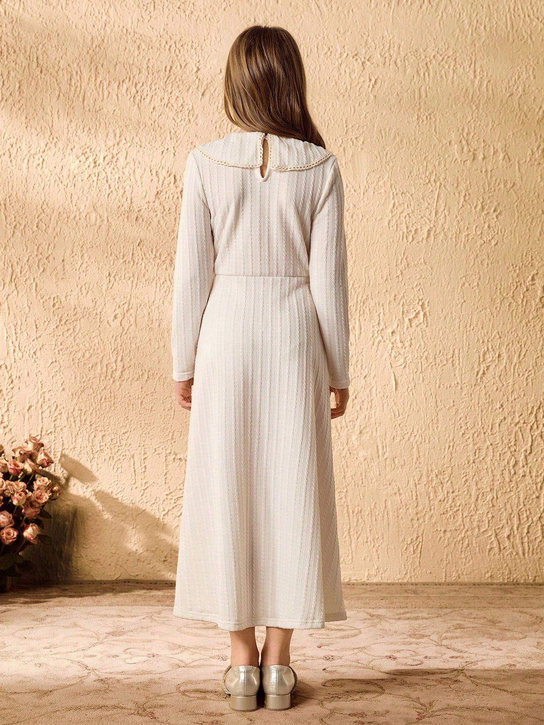 Rochie maxi SHEIN, crem