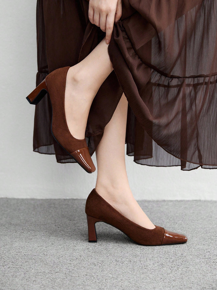Pantofi cu toc SHEIN, maro