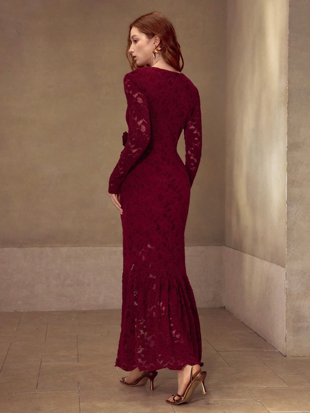 Rochie midi Shein, vișiniu