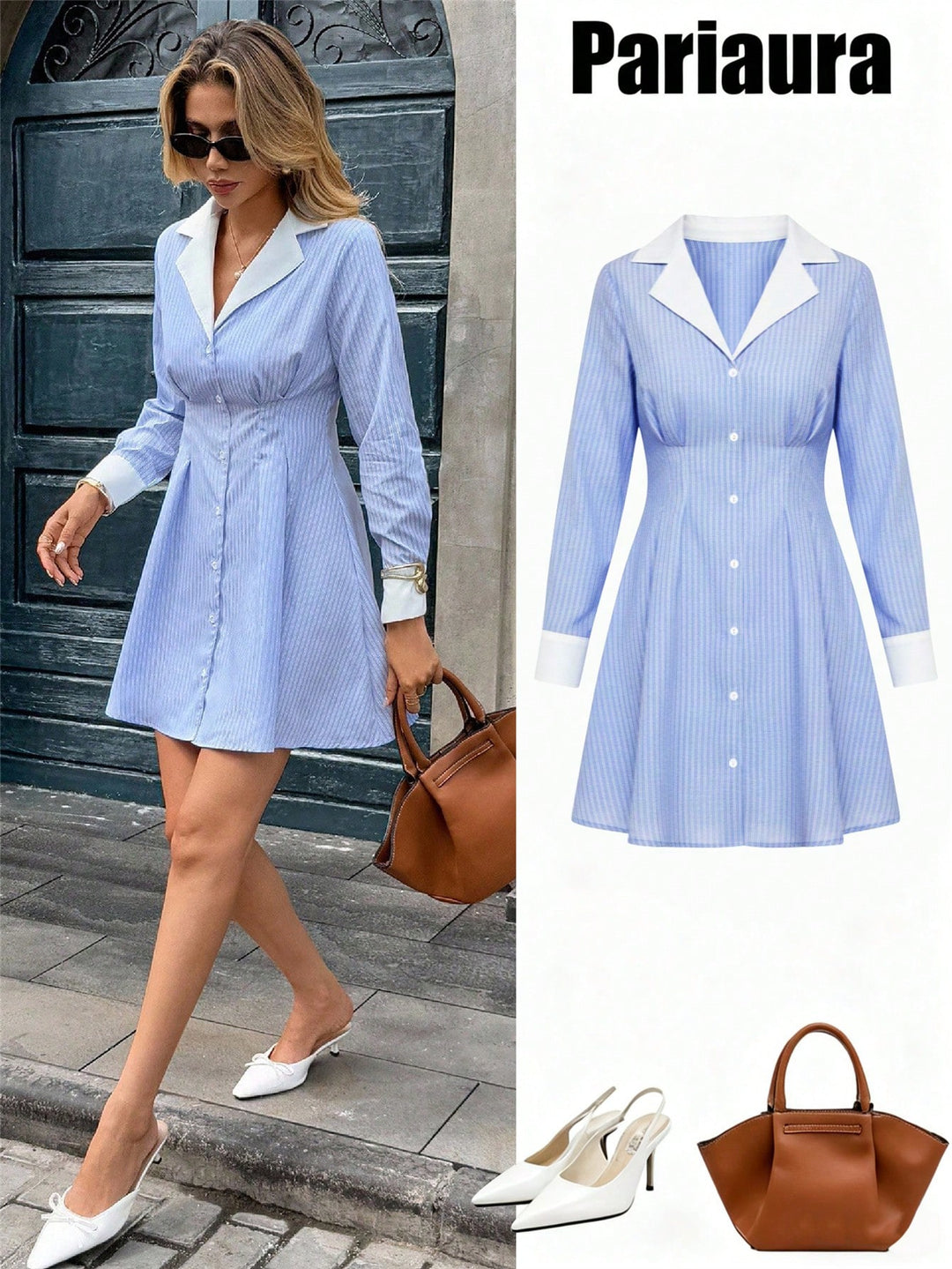 Rochie scurtă SHEIN, albastru