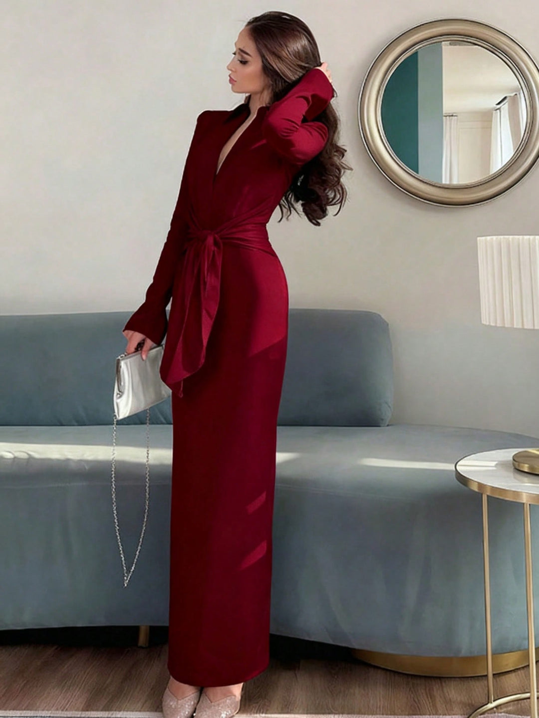 Rochie maxi SHEIN, vișiniu