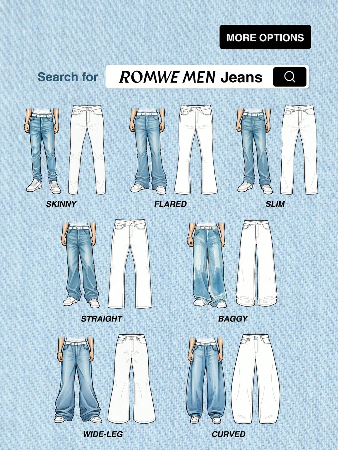 Jeans SHEIN, mix culori