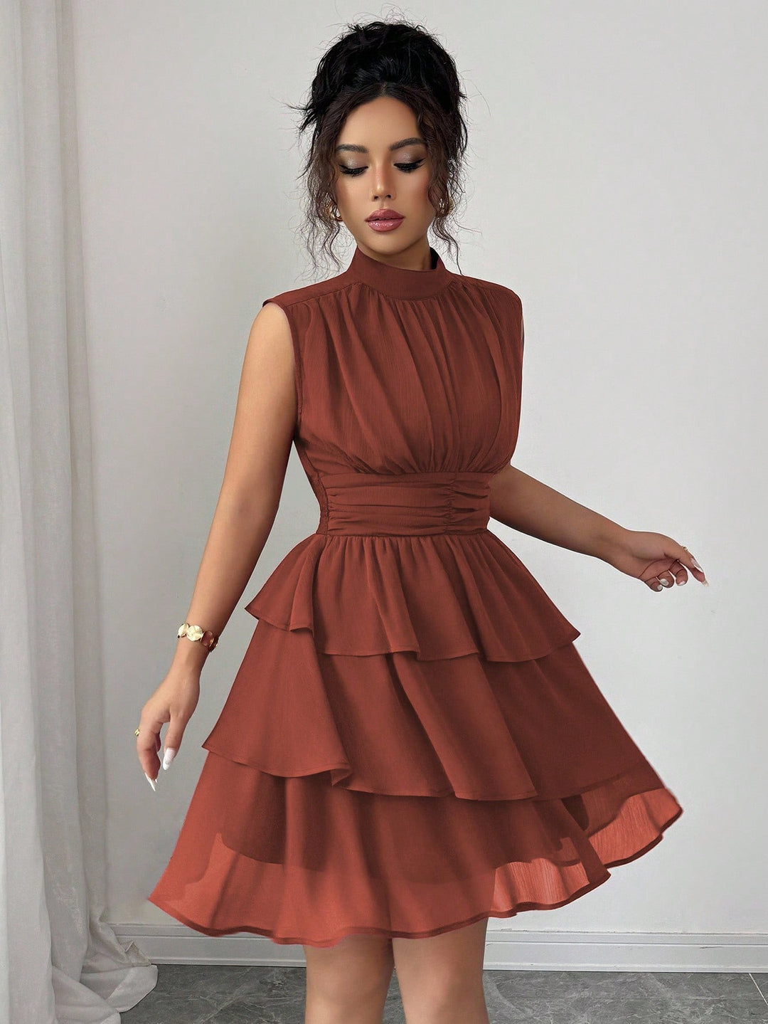 Rochie scurtă SHEIN, maro