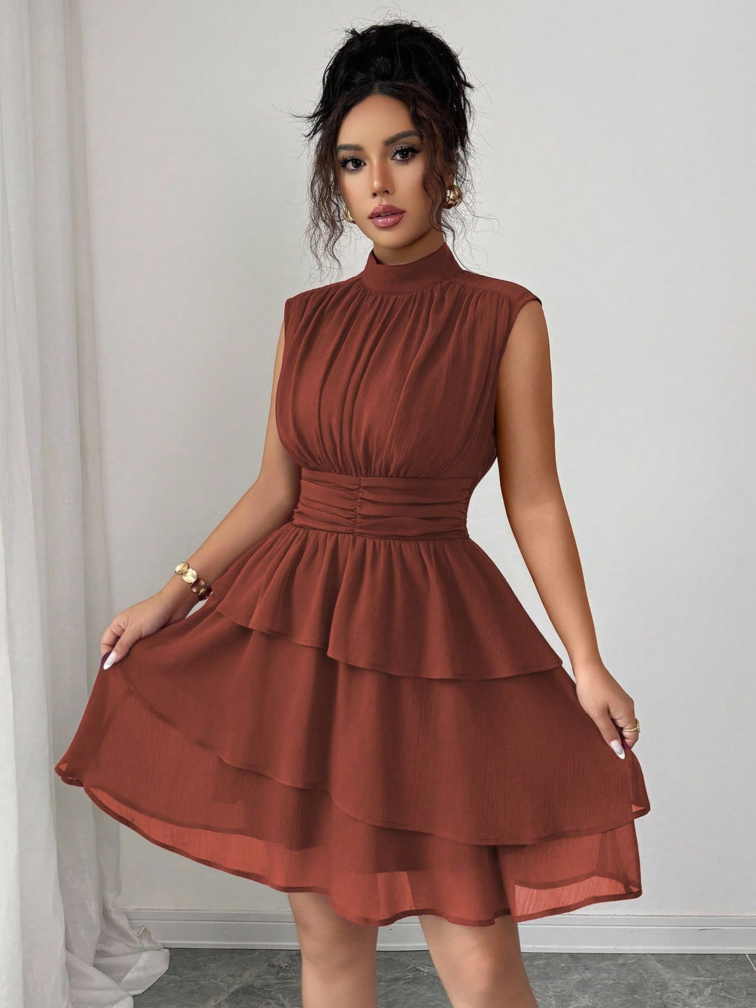 Rochie scurtă SHEIN, maro