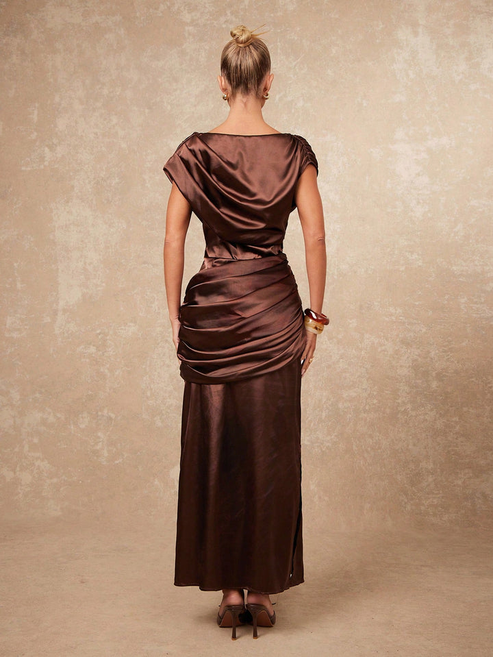 Rochie maxi SHEIN, maro