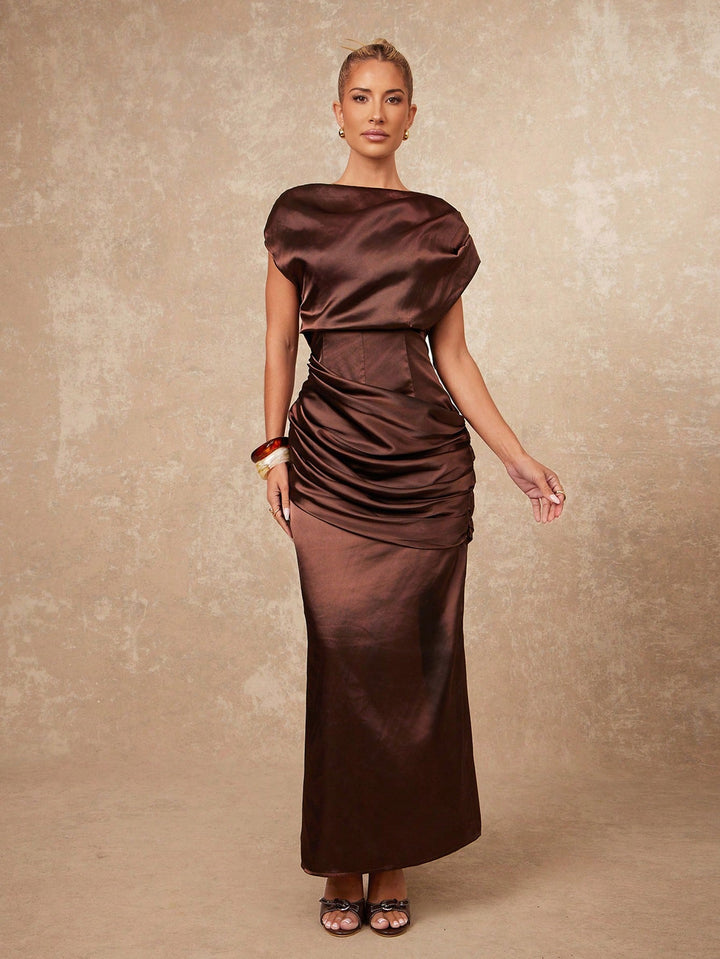 Rochie maxi SHEIN, maro