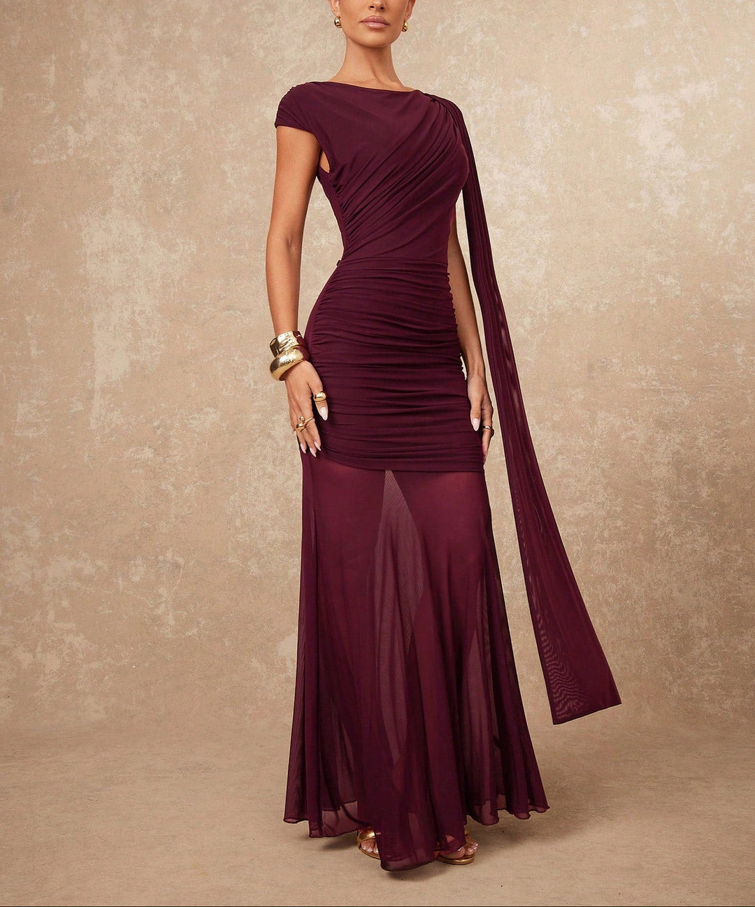 Shein maxi ruha, bordó
