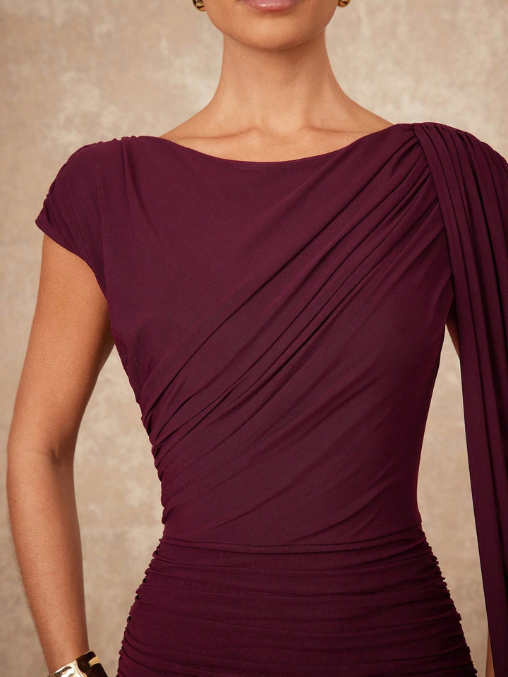 Shein maxi ruha, bordó