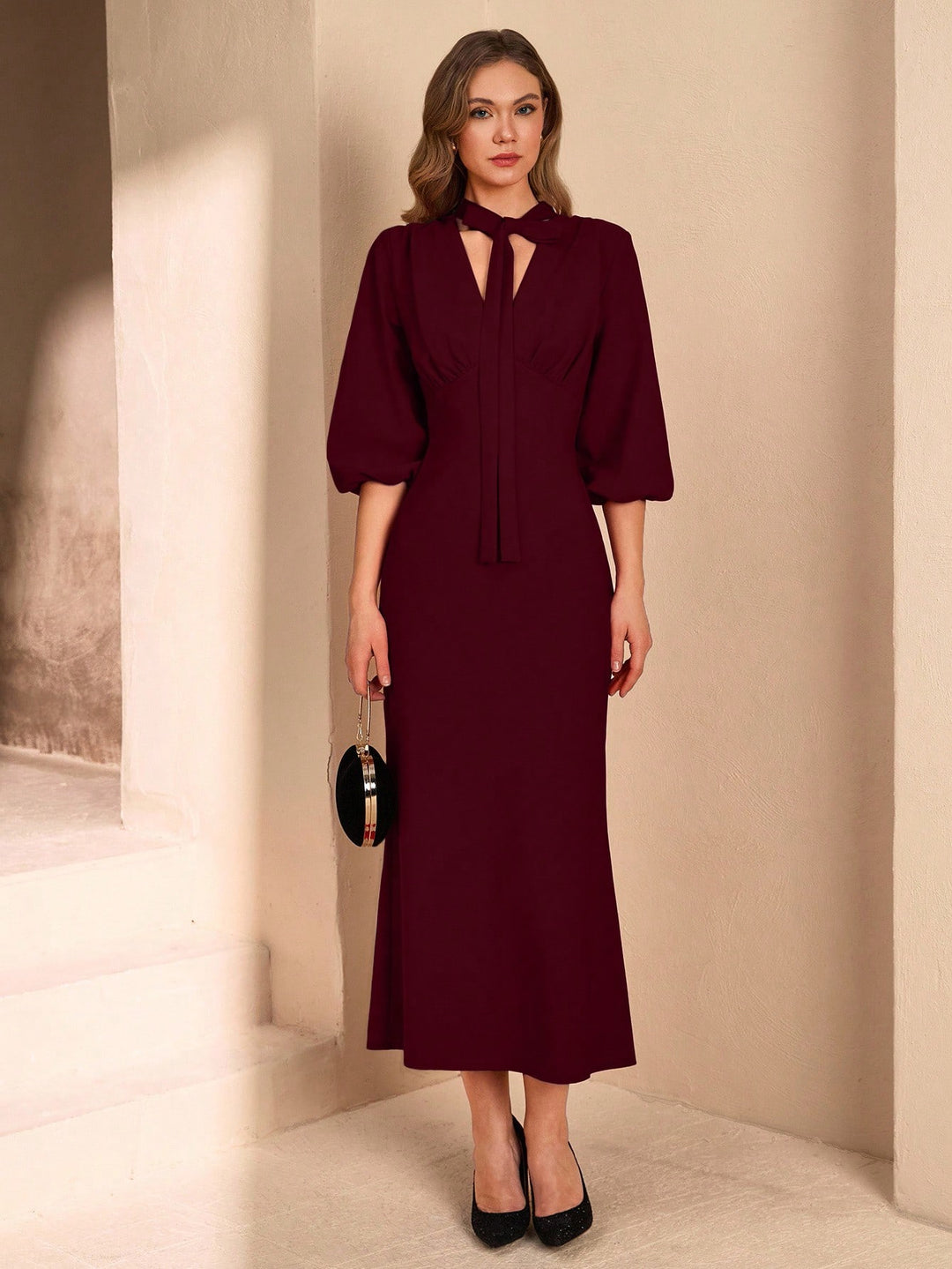 Rochie maxi SHEIN, vișiniu