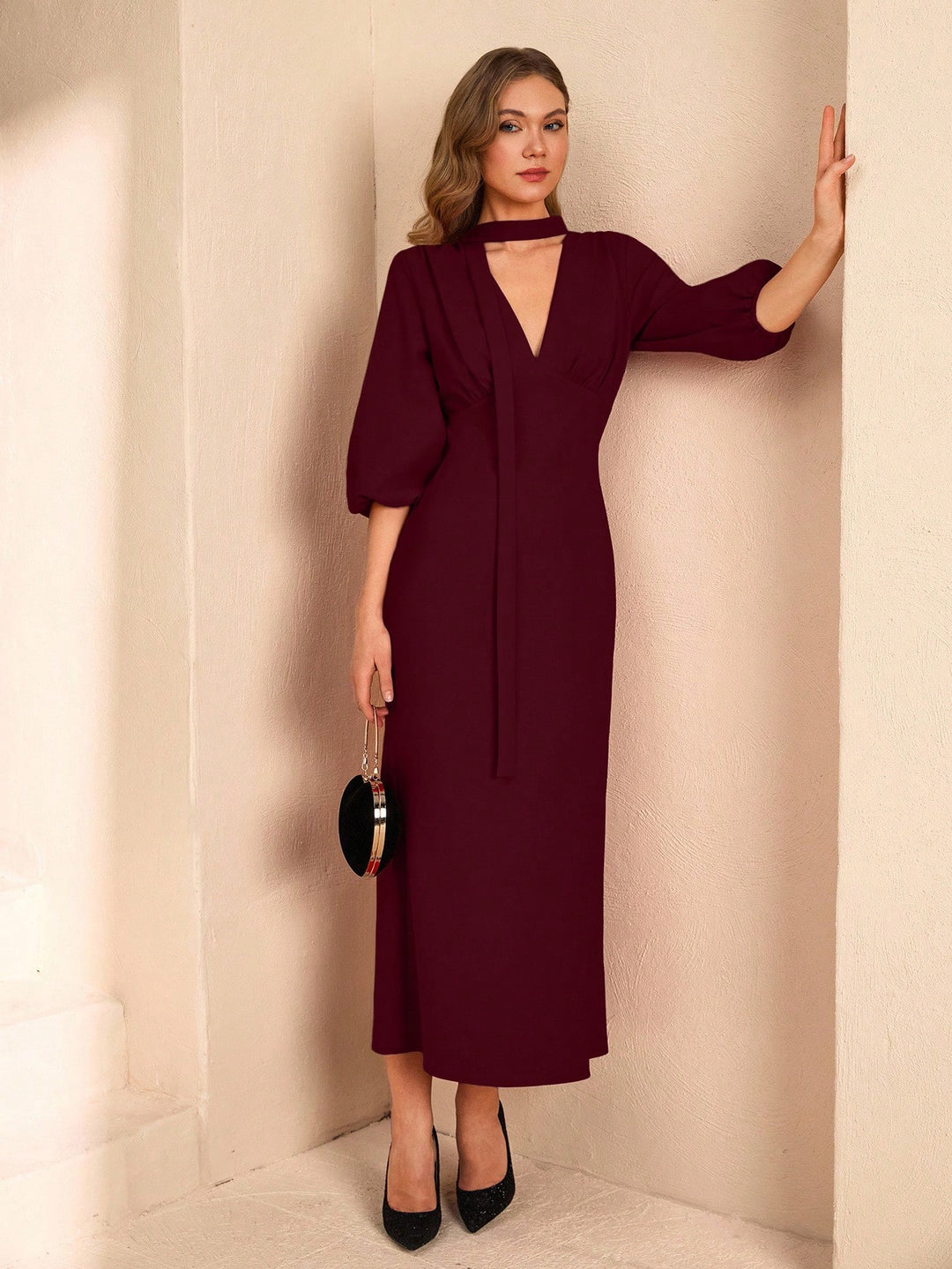 Rochie maxi SHEIN, vișiniu
