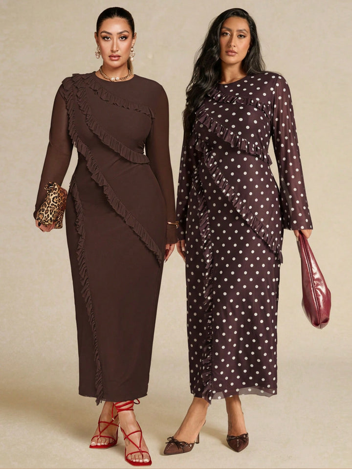 SHEIN maxi ruha, barna