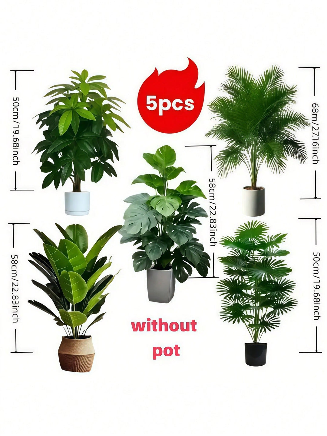 Plante artificiale SHEIN, mix culori