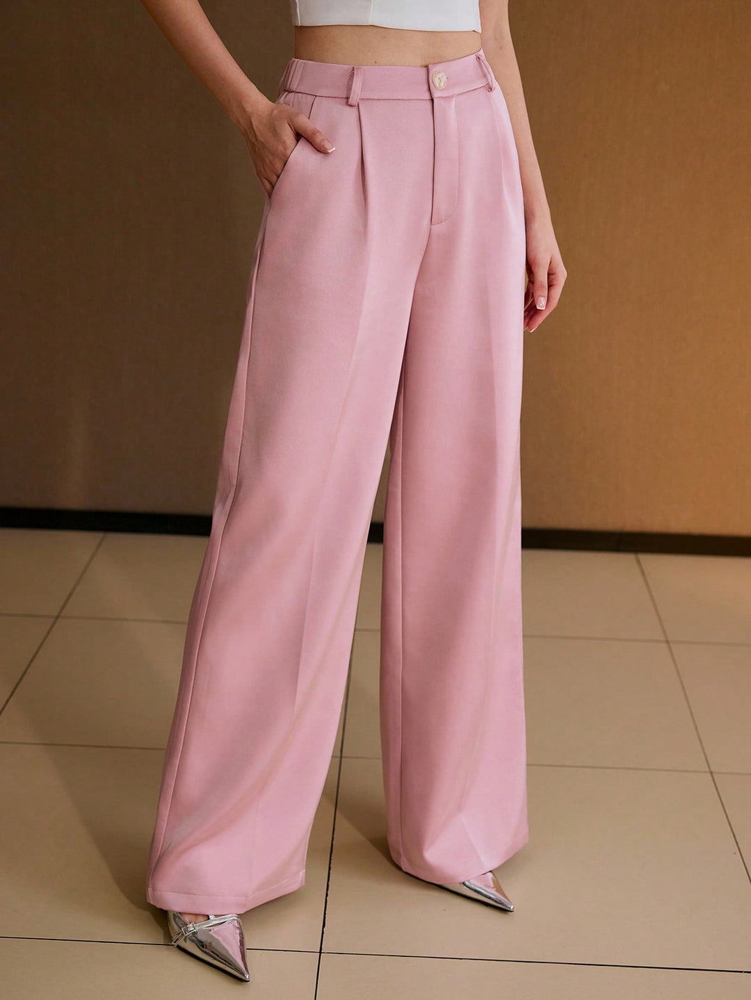 Pantaloni SHEIN, roz