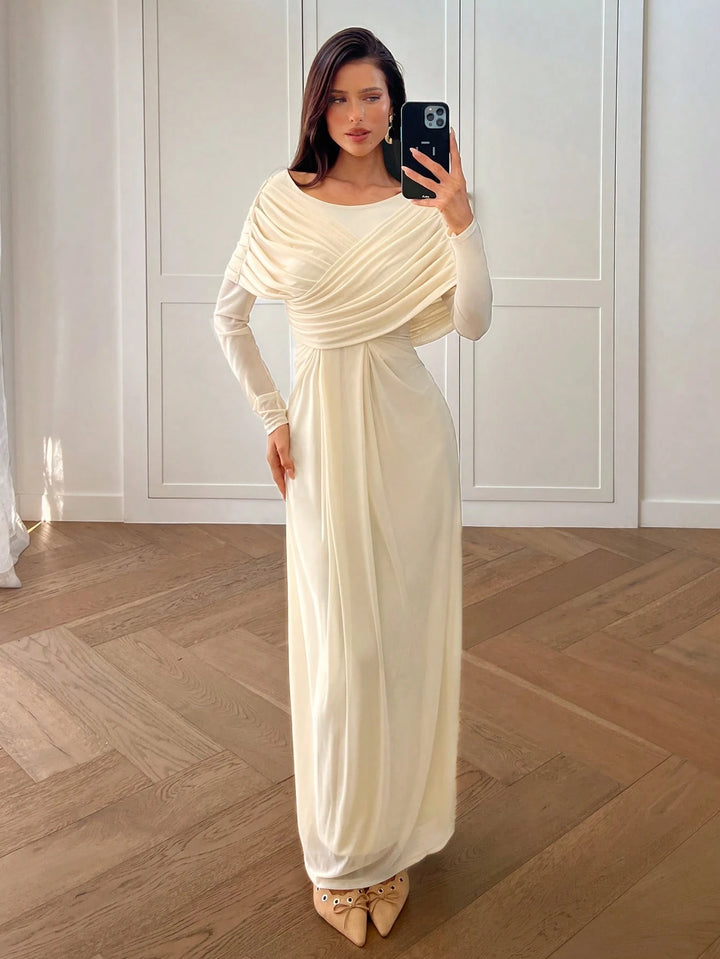 Rochie maxi SHEIN, crem
