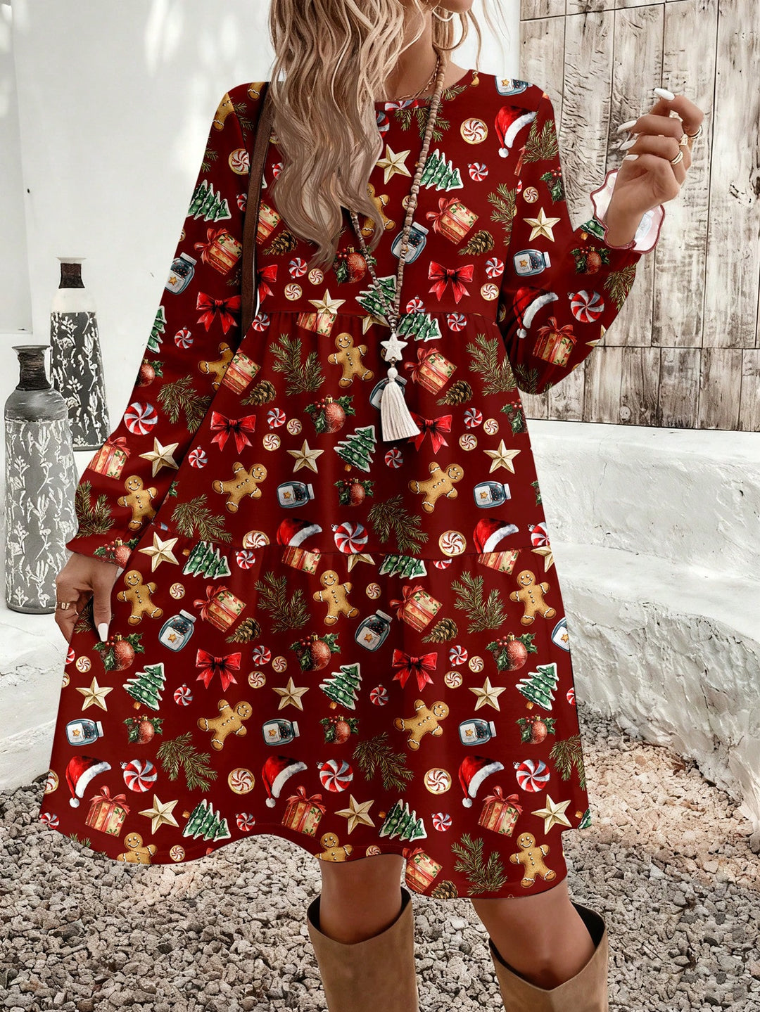 Rochie mini Shein Curve, vișiniu